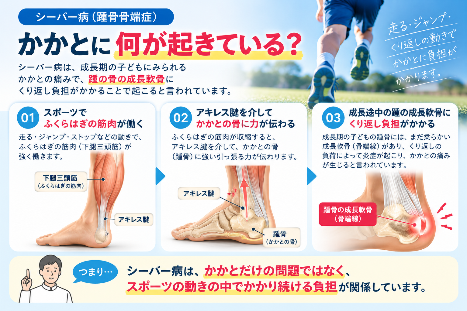 シーバー病でかかとに負担が加わる仕組み