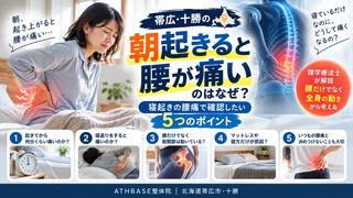【帯広・腰痛】朝起きると腰が痛いのはなぜ？寝起きの腰痛で確認したい5つのポイント